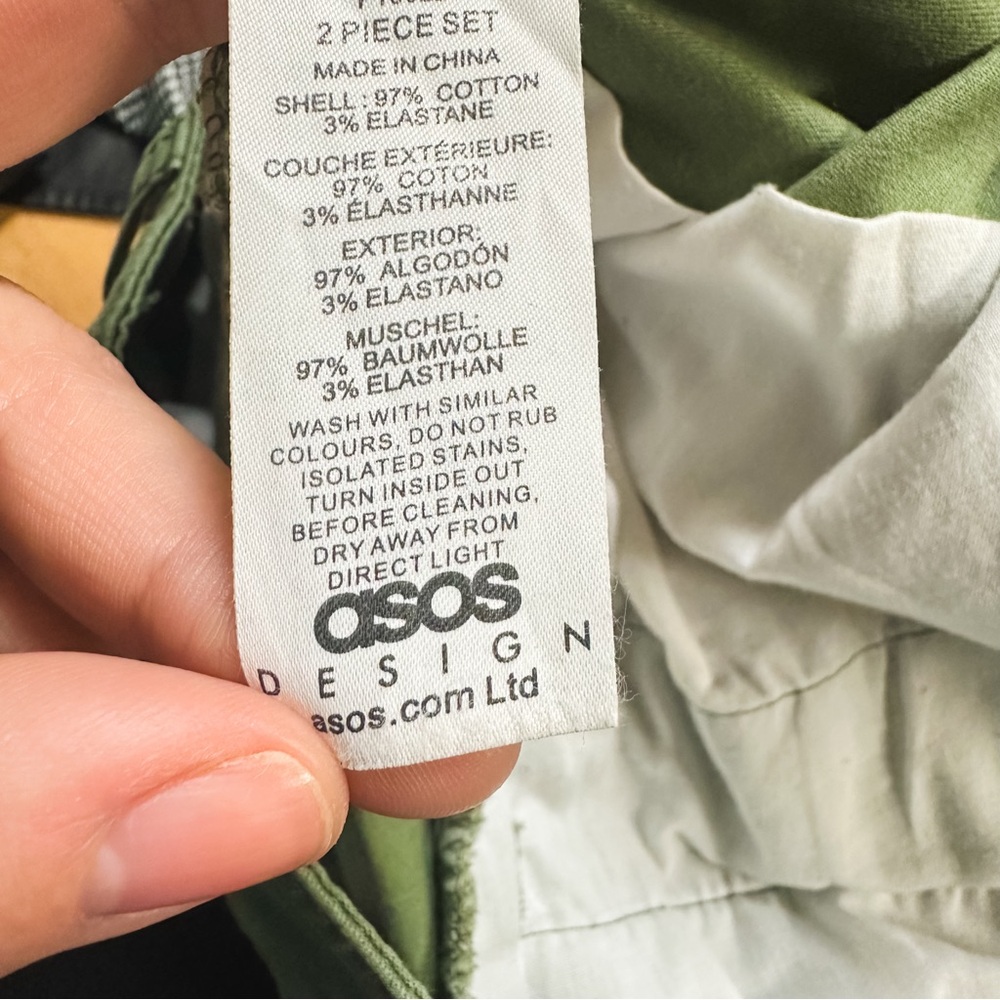 ASOS Design Army/Olive Green Skinny Pants Womens Size 32 x 30 - Picture 7 of 7